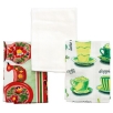 Комплект вафельных полотенец "Посуда", 50х85, 3 шт Цвет: белый, зеленый Изготовитель: Россия инфо 7916v.